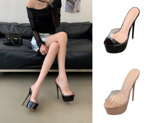 Sandali donna sexy trasparenti